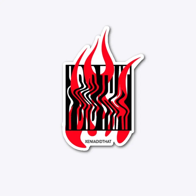 Red Flame Sticker